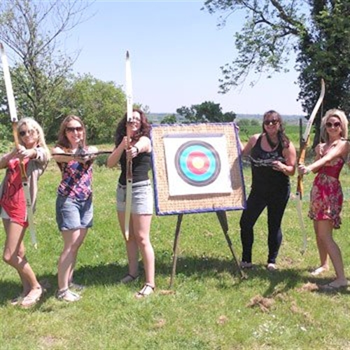 girls at archery 